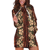 Hawaii Hibiscus Hoodie Dress Retro Style LT01 Brown - Polynesian Pride