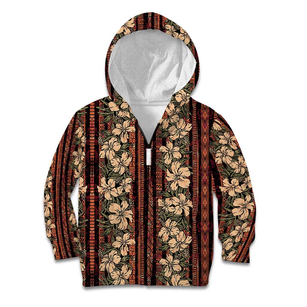 Hawaii Hibiscus Kid Hoodie Retro Style - Polynesian Pride