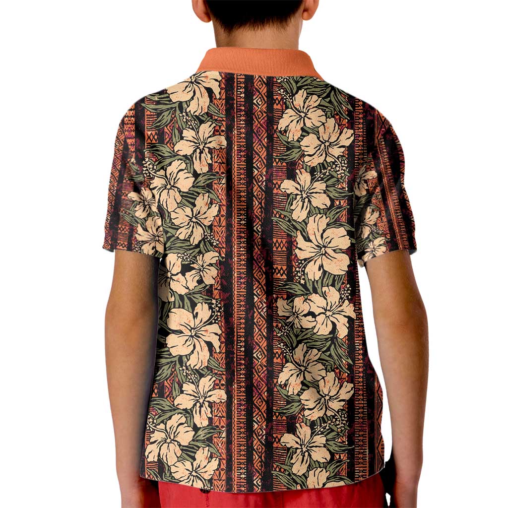 Hawaii Hibiscus Kid Polo Shirt Retro Style - Polynesian Pride