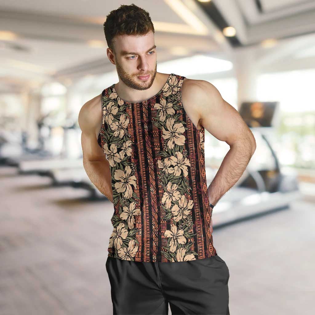 Hawaii Hibiscus Men Tank Top Retro Style - Polynesian Pride