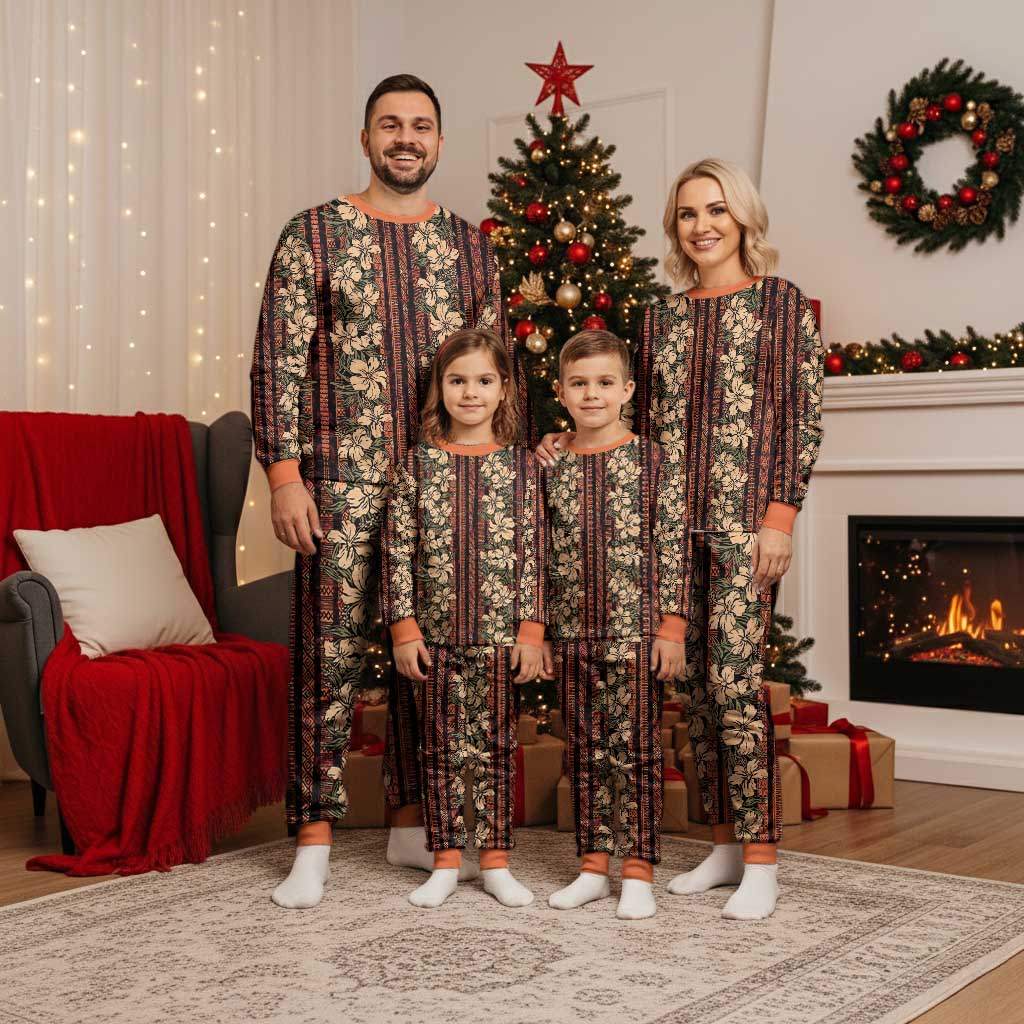 Hawaii Hibiscus Christmas Pajama Set Retro Style - Polynesian Pride