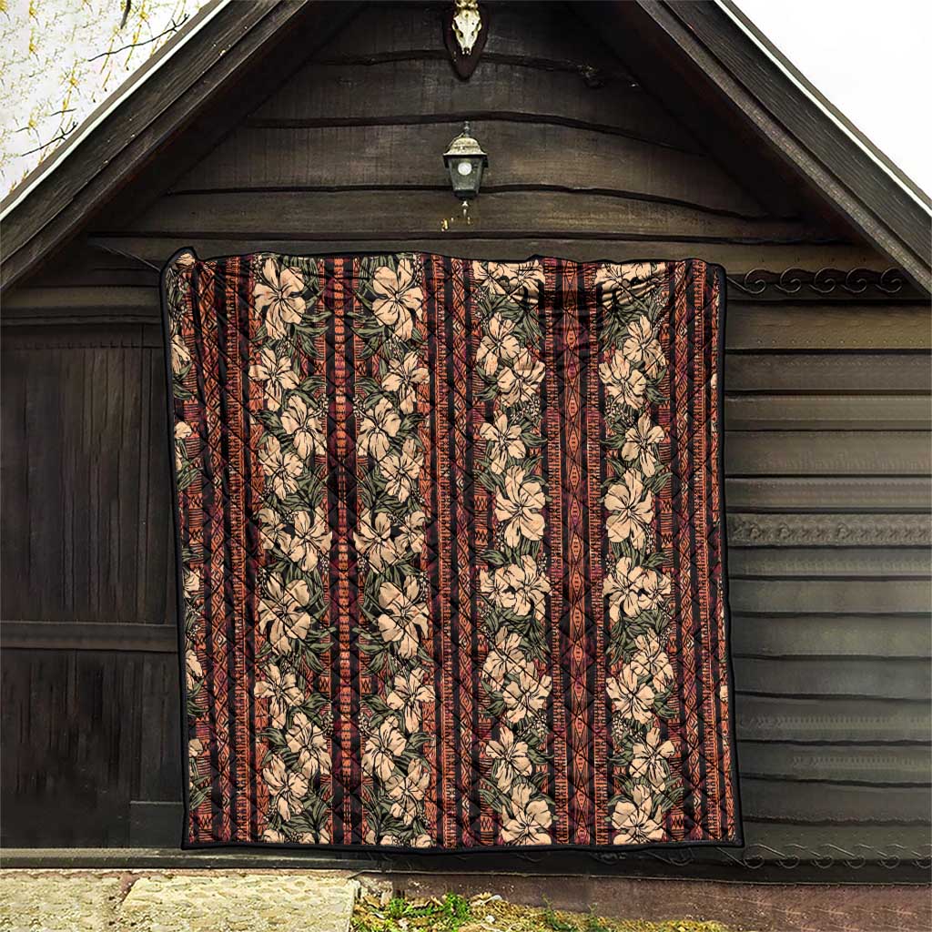Hawaii Hibiscus Quilt Retro Style - Polynesian Pride