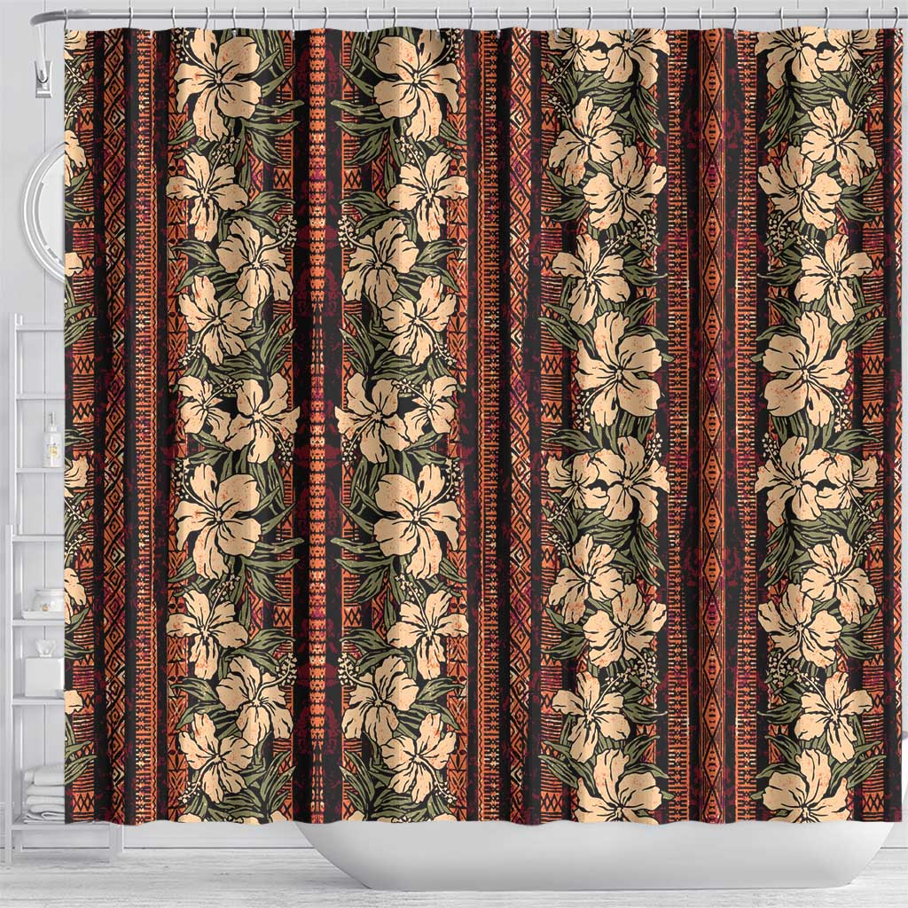 Hawaii Hibiscus Shower Curtain Retro Style - Polynesian Pride