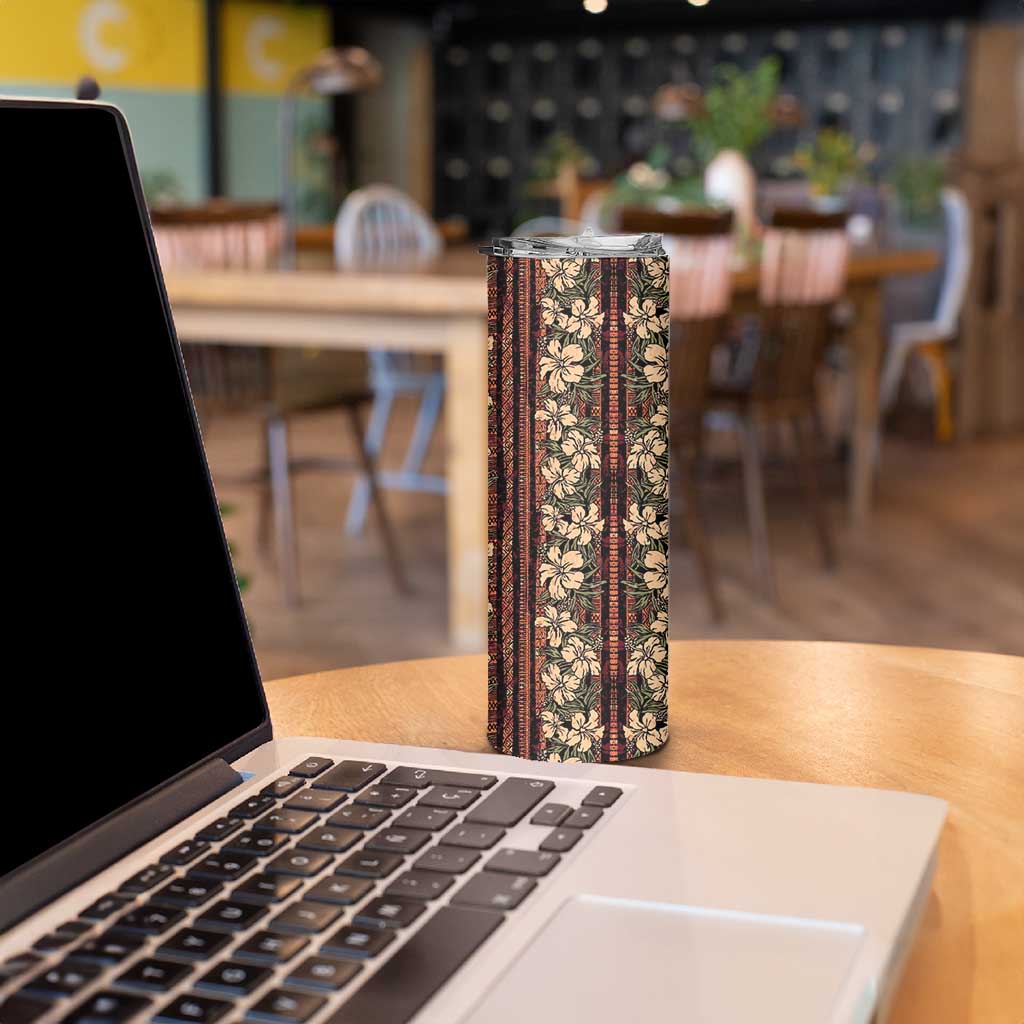 Hawaii Hibiscus Skinny Tumbler Retro Style - Polynesian Pride