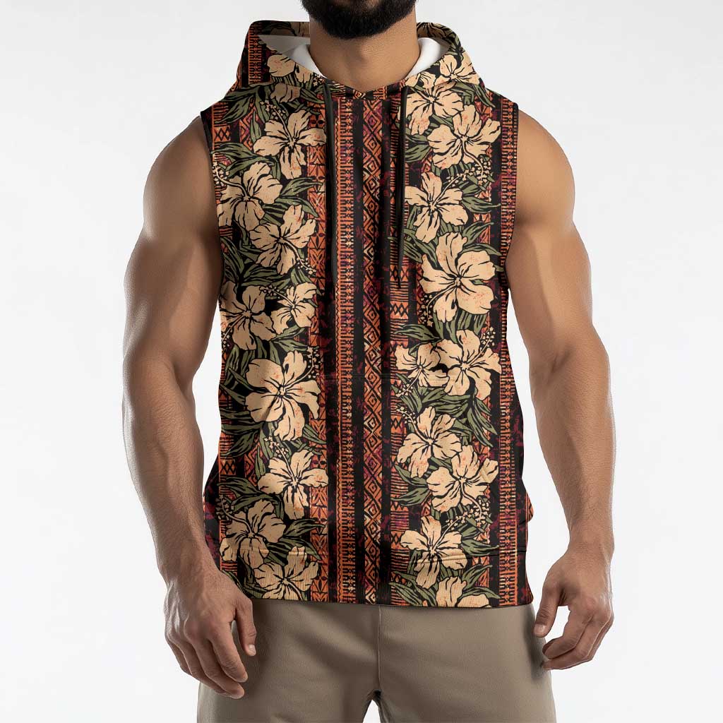 Hawaii Hibiscus Sleeveless Hoodie Retro Style - Polynesian Pride