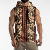Hawaii Hibiscus Sleeveless Hoodie Retro Style - Polynesian Pride