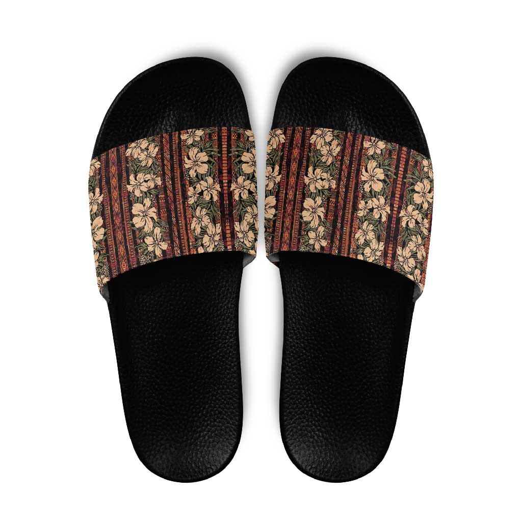 Hawaii Hibiscus Slide Sandals Retro Style - Polynesian Pride