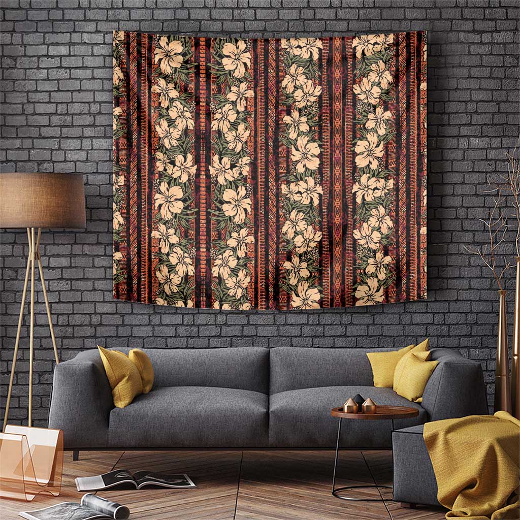 Hawaii Hibiscus Tapestry Retro Style - Polynesian Pride