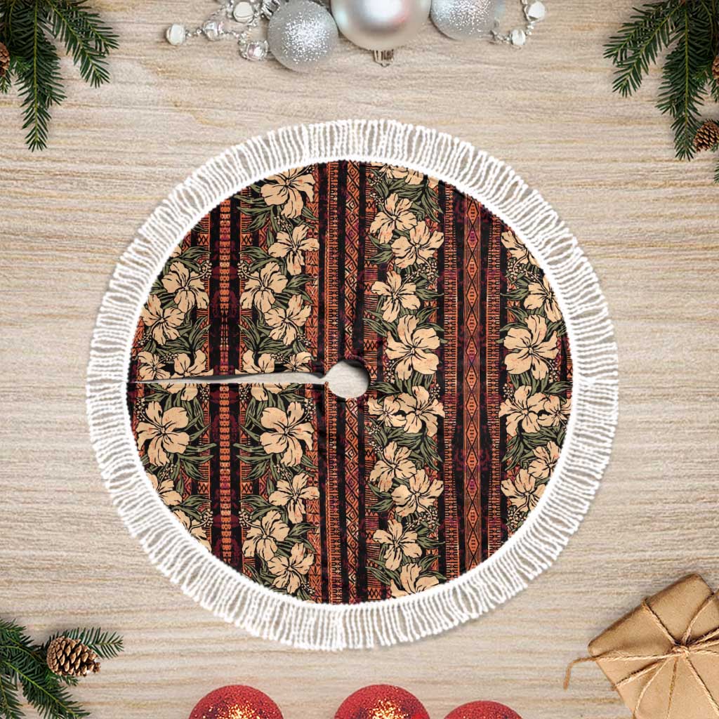 Hawaii Hibiscus Tree Skirt Retro Style - Polynesian Pride