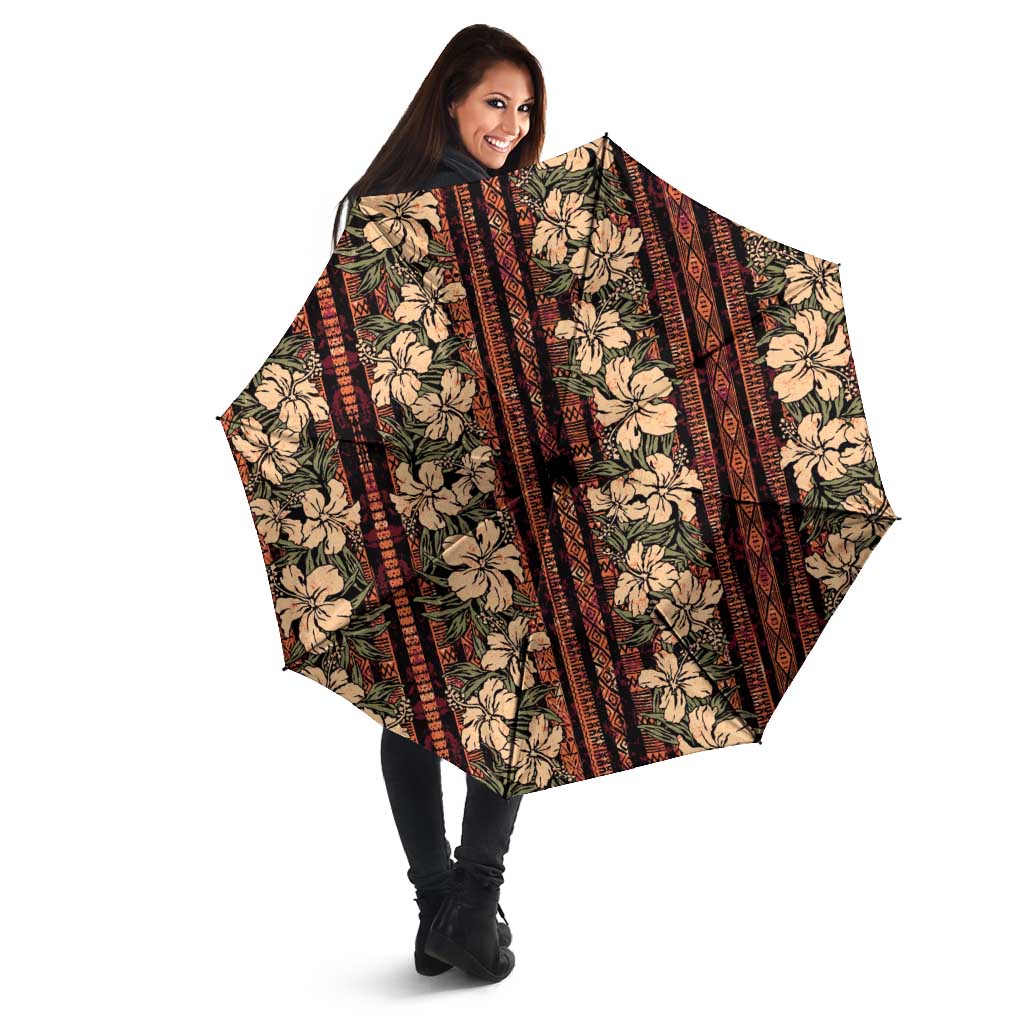 Hawaii Hibiscus Umbrella Retro Style - Polynesian Pride