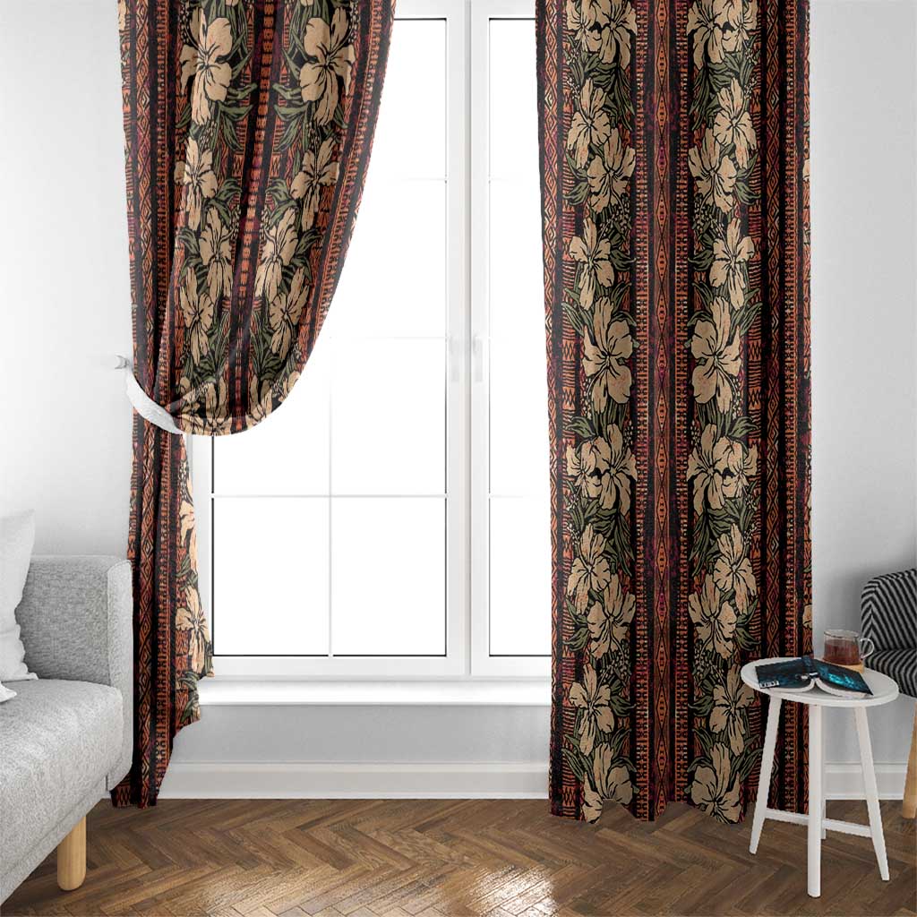 Hawaii Hibiscus Window Curtain Retro Style - Polynesian Pride