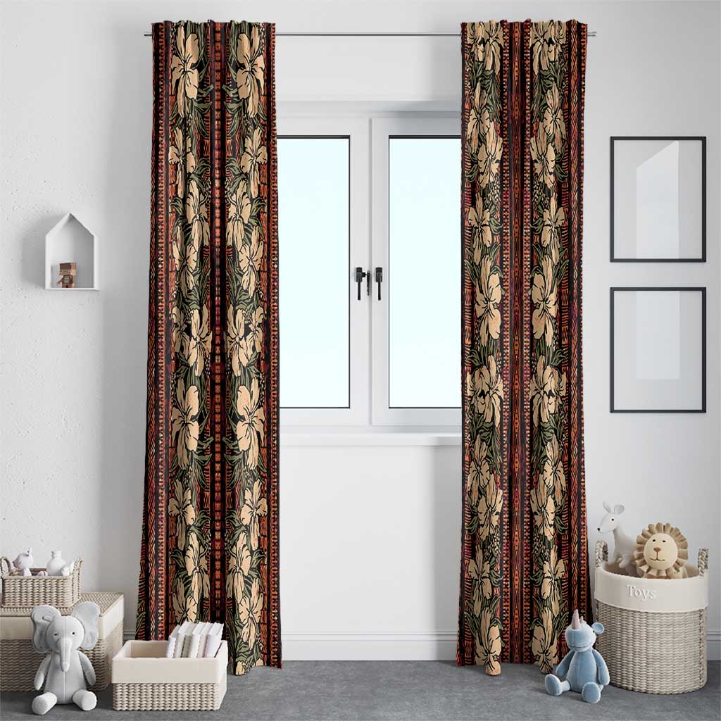 Hawaii Hibiscus Window Curtain Retro Style - Polynesian Pride