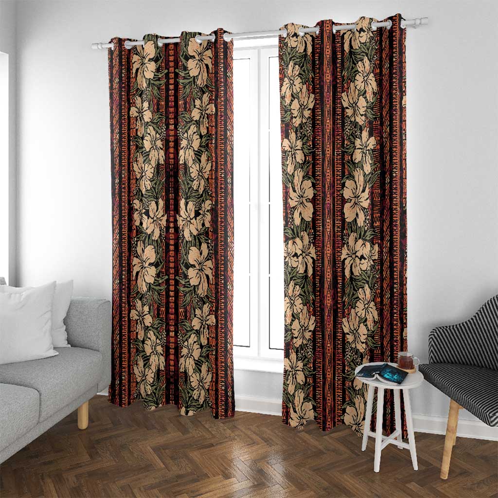 Hawaii Hibiscus Window Curtain Retro Style - Polynesian Pride