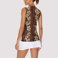 Hawaii Hibiscus Women Sleeveless Polo Shirt Retro Style - Polynesian Pride