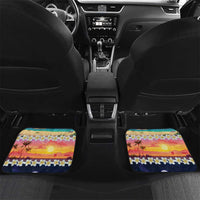 Hawaii Beach Landscape Time-Lapse Car Mats Tropical Plumeria Flowers - Polynesian Pride