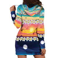Hawaii Beach Landscape Time-Lapse Hoodie Dress Tropical Plumeria Flowers LT01 - Polynesian Pride
