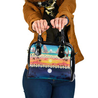 Hawaii Beach Landscape Time-Lapse Shoulder Handbag Tropical Plumeria Flowers - Polynesian Pride