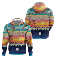 Hawaii Beach Landscape Time-Lapse Zip Hoodie Tropical Plumeria Flowers LT01 - Polynesian Pride