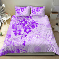 Fiji Masi With Hibiscus Tapa Tribal Bedding Set Purple Pastel LT01 - Polynesian Pride