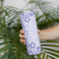 Fiji Masi With Hibiscus Tapa Tribal Skinny Tumbler Purple Pastel LT01 - Polynesian Pride