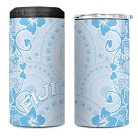 Fiji Masi With Hibiscus Tapa Tribal 4 in 1 Can Cooler Tumbler Sky Blue Pastel LT01 One Size: 16 oz Blue - Polynesian Pride