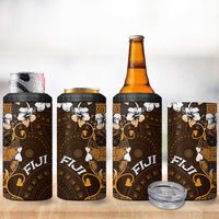Fiji Masi 4 in 1 Can Cooler Tumbler Fijian Hibiscus Tapa Gold Version LT01 - Polynesian Pride