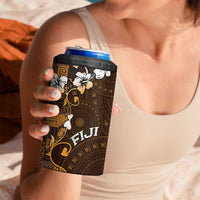 Fiji Masi 4 in 1 Can Cooler Tumbler Fijian Hibiscus Tapa Gold Version LT01 - Polynesian Pride