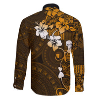 Fiji Masi With Hibiscus Tapa Tribal Family Matching Tank Maxi Dress and Hawaiian Shirt Gold Version LT01 - Polynesian Pride