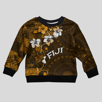 Fiji Masi With Hibiscus Tapa Tribal Kid Ugly Christmas Sweater Gold Version LT01 Kid Gold - Polynesian Pride