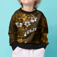 Fiji Masi With Hibiscus Tapa Tribal Kid Ugly Christmas Sweater Gold Version LT01 - Polynesian Pride