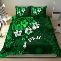 Fiji Masi Bedding Set Fijian Hibiscus Tapa Green Version LT01 - Polynesian Pride