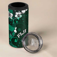 Fiji Masi 4 in 1 Can Cooler Tumbler Fijian Hibiscus Tapa Green Version LT01 - Polynesian Pride