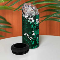 Fiji Masi 4 in 1 Can Cooler Tumbler Fijian Hibiscus Tapa Green Version LT01 - Polynesian Pride