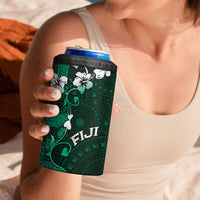 Fiji Masi 4 in 1 Can Cooler Tumbler Fijian Hibiscus Tapa Green Version LT01 - Polynesian Pride