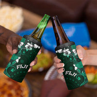 Fiji Masi 4 in 1 Can Cooler Tumbler Fijian Hibiscus Tapa Green Version LT01 - Polynesian Pride