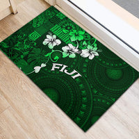 Fiji Masi Rubber Doormat Fijian Hibiscus Tapa Green Version LT01 - Polynesian Pride