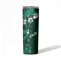 Fiji Masi Skinny Tumbler Fijian Hibiscus Tapa Green Version LT01 - Polynesian Pride
