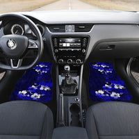 Fiji Masi Car Mats Fijian Hibiscus Navy Blue Gold Version LT01 - Polynesian Pride