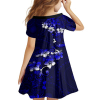 Fiji Masi Family Matching Tank Maxi Dress and Hawaiian Shirt Fijian Hibiscus Navy Blue Gold Version LT01 - Polynesian Pride