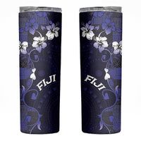 Fiji Masi Skinny Tumbler Fijian Hibiscus Tapa Navy Blue Version LT01 Blue - Polynesian Pride
