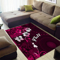 Fiji Masi Area Rug Fijian Hibiscus Tapa Pink Version LT01 - Polynesian Pride