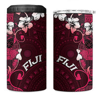 Fiji Masi 4 in 1 Can Cooler Tumbler Fijian Hibiscus Tapa Pink Version LT01 One Size: 16 oz Pink - Polynesian Pride