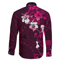 Fiji Masi Family Matching Tank Maxi Dress and Hawaiian Shirt Fijian Hibiscus Tapa Pink Version LT01 - Polynesian Pride