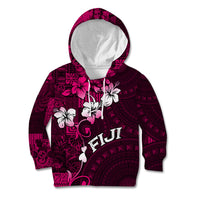 Fiji Masi Kid Hoodie Fijian Hibiscus Tapa Pink Version LT01 Pink - Polynesian Pride