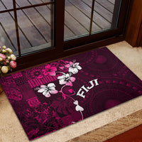 Fiji Masi Rubber Doormat Fijian Hibiscus Tapa Pink Version LT01 - Polynesian Pride