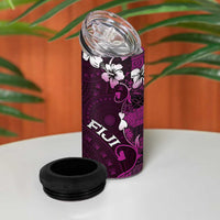 Fiji Masi 4 in 1 Can Cooler Tumbler Fijian Hibiscus Tapa Purple Version LT01 - Polynesian Pride