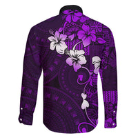 Fiji Masi Family Matching Tank Maxi Dress and Hawaiian Shirt Fijian Hibiscus Tapa Purple Version LT01 - Polynesian Pride