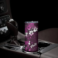 Fiji Masi Skinny Tumbler Fijian Hibiscus Tapa Purple Version LT01 - Polynesian Pride