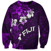 Fiji Masi Sweatshirt Fijian Hibiscus Tapa Purple Version LT01 Unisex Purple - Polynesian Pride