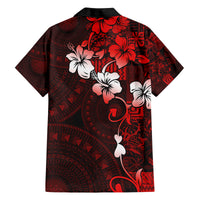 Fiji Masi Family Matching Tank Maxi Dress and Hawaiian Shirt Fijian Hibiscus Tapa Red Version LT01 - Polynesian Pride